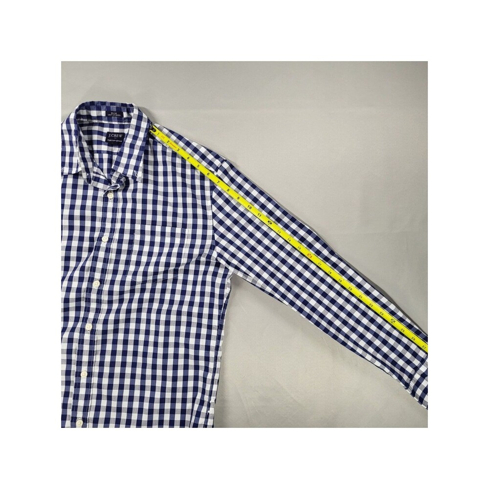 J.Crew Men's Performance Slim Untucked Gingham Button-Down Shirt - Picture 4 of 7